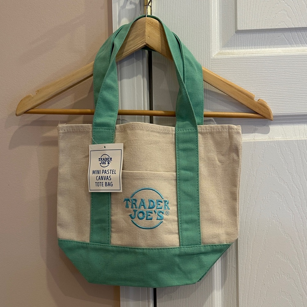 Trader Joe's Mini Pastel Canvas Tote Bag